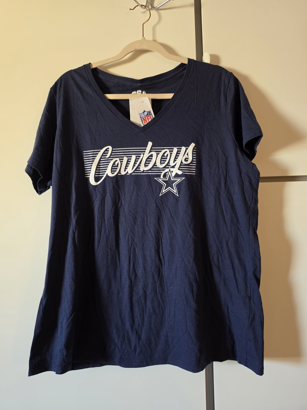 NFL Dallas Cowboys Navy Script V-Neck Tee